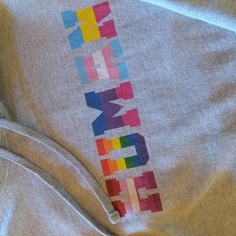 HUMAN Rainbow Colors Hoodie. Sz S